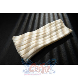 Genshin Impact Bennett cosplay wristband detail layers cream ribbed fabric into a soft folded cuff