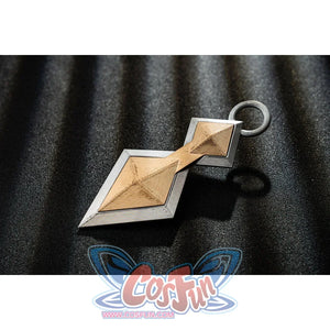 Genshin Impact Bennett cosplay waist charm detail anchors a gold-tone diamond piece to a silver-tone ring