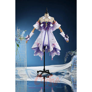 Genshin Impact Citlali cosplay costume pairs an off-the-shoulder dress with layered ruffles.