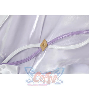 Genshin Impact Citlali cosplay costume pairs purple and white straps with a gold buckle.