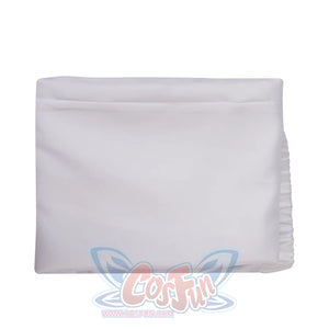 Genshin Impact Tartaglia cosplay underlayer traces clean pleated folds across a wide white uniform fabric panel.