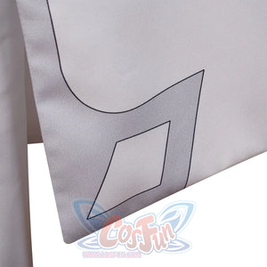 Genshin Impact Tartaglia cosplay garment panel traces a black line graphic print across a clean white fabric section.