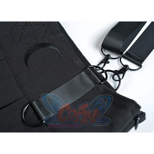 Ghost Girl Darkness Punk Shoulder Strap Pleated Skirt J40390