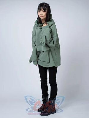 Green Froggy Big Pocket Oversized Hoodie Coat C00064-N Hoodie