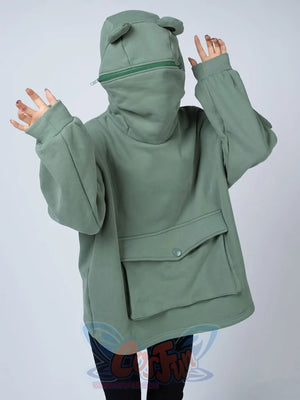 Green Froggy Big Pocket Oversized Hoodie Coat C00064-N Hoodie