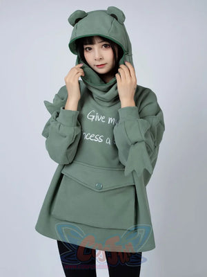 Green Froggy Give My Princess Oversized Hoodie Coat C00064 Hoodie