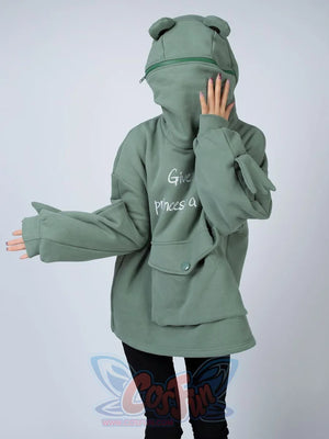Green Froggy Give My Princess Oversized Hoodie Coat C00064 Hoodie