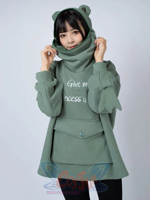 Green Froggy Give My Princess Oversized Hoodie Coat C00064 Hoodie