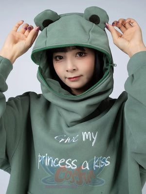 Green Froggy Give My Princess Oversized Hoodie Coat C00064 Hoodie