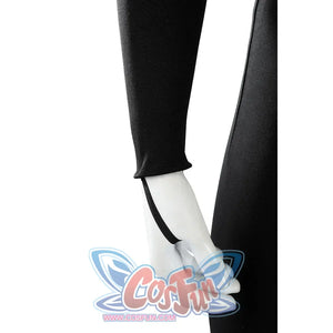 Green Lantern Guy Gardner cosplay bodysuit ankle detail shows a black hem and small side zipper