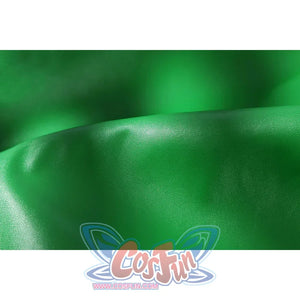 Green Lantern Guy Gardner cosplay green PU leather swatch shows a glossy surface for the vest