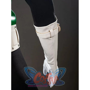 Green Lantern Guy Gardner cosplay glove cuff detail wraps a white strap around the forearm edge.