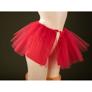 Charlie Morningstar red ballet petticoat accessory in layered tulle with gathered waistband displayed on a mannequin