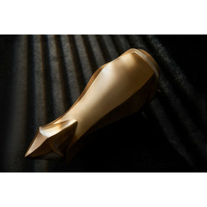 Honkai Star Rail Khaslana cosplay gold gauntlet piece tapers into a claw-like armor shape