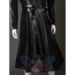 House of the Dragon Daemon Targaryen cosplay robe lower front gathers pleated black panels below the twin belts