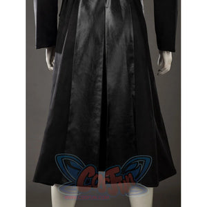 House of the Dragon Daemon Targaryen cosplay robe back hem falls in glossy black panels from the belted waist