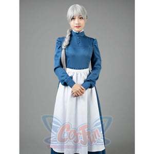 Howls Moving Castle Sophie Hatter Cosplay Costumes Maid Blue Dress Mp004181