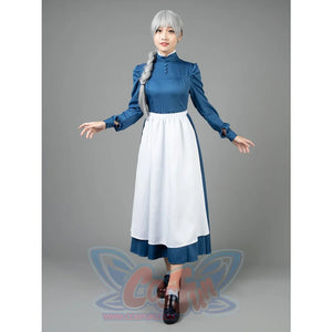 Howls Moving Castle Sophie Hatter Cosplay Costumes Maid Blue Dress Mp004181