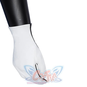 Human Torch Johnny Storm cosplay costume glove crafted from smooth white faux leather that anchors at the wrist area.