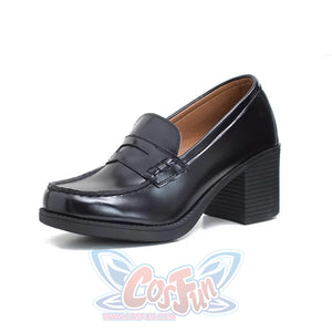 Jk Campus Faux Leather Heeled Shoes Black / 34