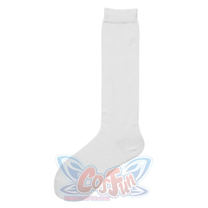 Jk Stockings Solid Color Socks Calf Length White / One Size Stockings&socks