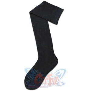 Jk Stockings Solid Color Stripe Socks Thigh High Black / One Size Stockings&socks