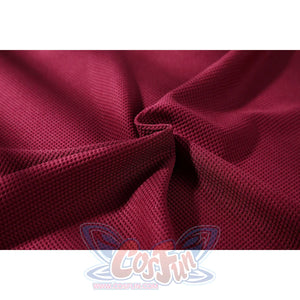 Thunderbolts John Walker cosplay costume details the red air layer fabric texture with a close-up.
