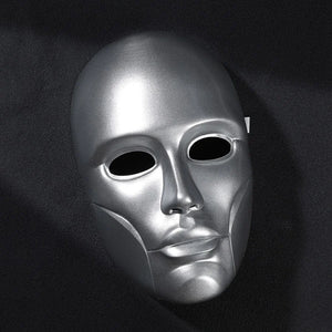 COSFUN Latverian Witch cosplay mask centers smooth silver-tone glossy finish mask with contoured forehead and defined facial.