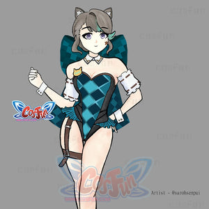 Genshin Impact Lynette Cosplay Derivative Bodysuit Swimsuit Fy0019 Costumes