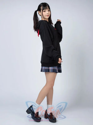 Little Devil Wings Character Oversize Hoodie Sweatshirt Mp005920