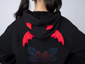 Little Devil Wings Character Oversize Hoodie Sweatshirt Mp005920