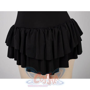 Death Note Misa Amane cosplay swim dress stacks ruffled skirt tiers across the back.