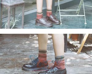 Mori Girl Retro Oxford Martin Round Shoes Canvas