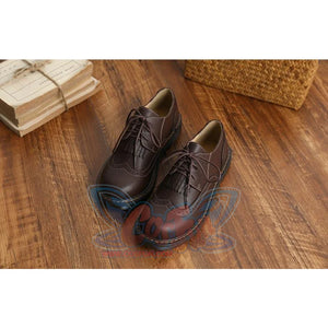 Mori Girl Retro Oxford Martin Round Shoes Canvas