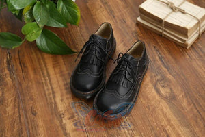Mori Girl Retro Oxford Martin Round Shoes Canvas