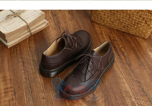 Mori Girl Retro Oxford Martin Round Shoes Canvas