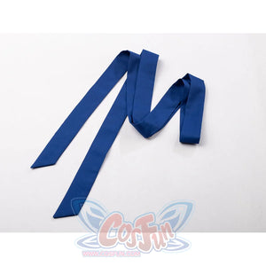 Mortal Kombat 2 Kitana cosplay headband detail lays out a long blue sash for the costume.