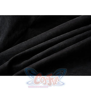 Genshin Impact Noelle cosplay black fabric swatch shows a soft matte texture in folded layers.