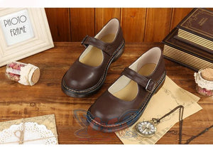 Old-Fashioned Retro Mary Jane Leather Shoes C00128