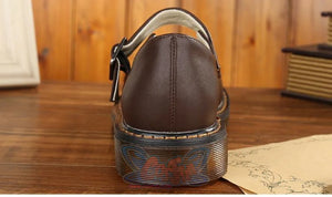 Old-Fashioned Retro Mary Jane Leather Shoes C00128