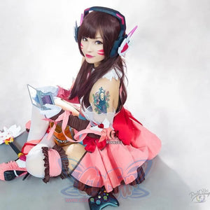 Over Watch Ow Hana Song D.va Cosplay Wig Long Brown Hair C00290 Wigs