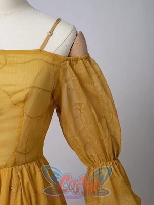 Star Wars Padme Amidala cosplay puff sleeve detail gathers embroidered sheer fabric along the upper arm.