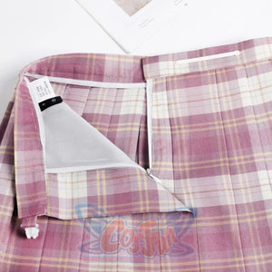 Plaid Jk Uniform A-Line Hight Waist Pleated Skirt