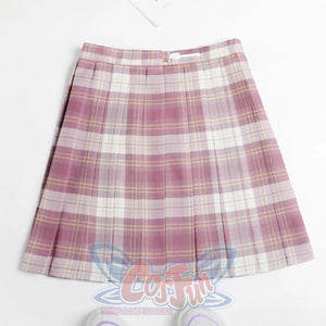 Plaid Jk Uniform A-Line Hight Waist Pleated Skirt