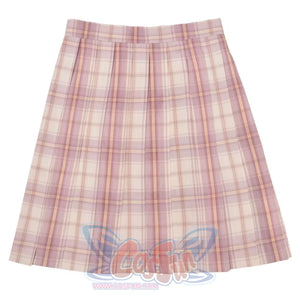 Plaid Jk Uniform Pink A-Line Pleated Skirt Mp005923 / Xs 42 Cm