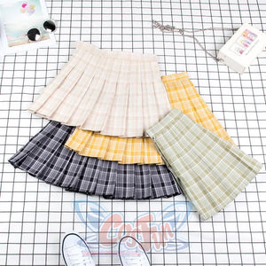 Plaid Uniform A-Line Hight Waist Pleated Skirt C00025