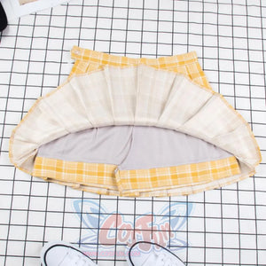 Plaid Uniform A-Line Hight Waist Pleated Skirt C00025