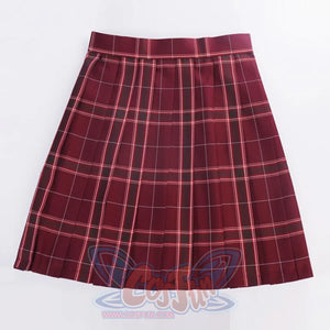 Prep School Plaid Pleated Skirt Mp006142 Red / Xs