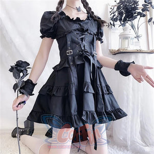 Punk Flattering Pleated Frill Tiered Layered Dress Mp006262