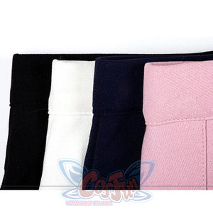 Pure Color Uniform A-Line Hight Waist Pleated Skirt